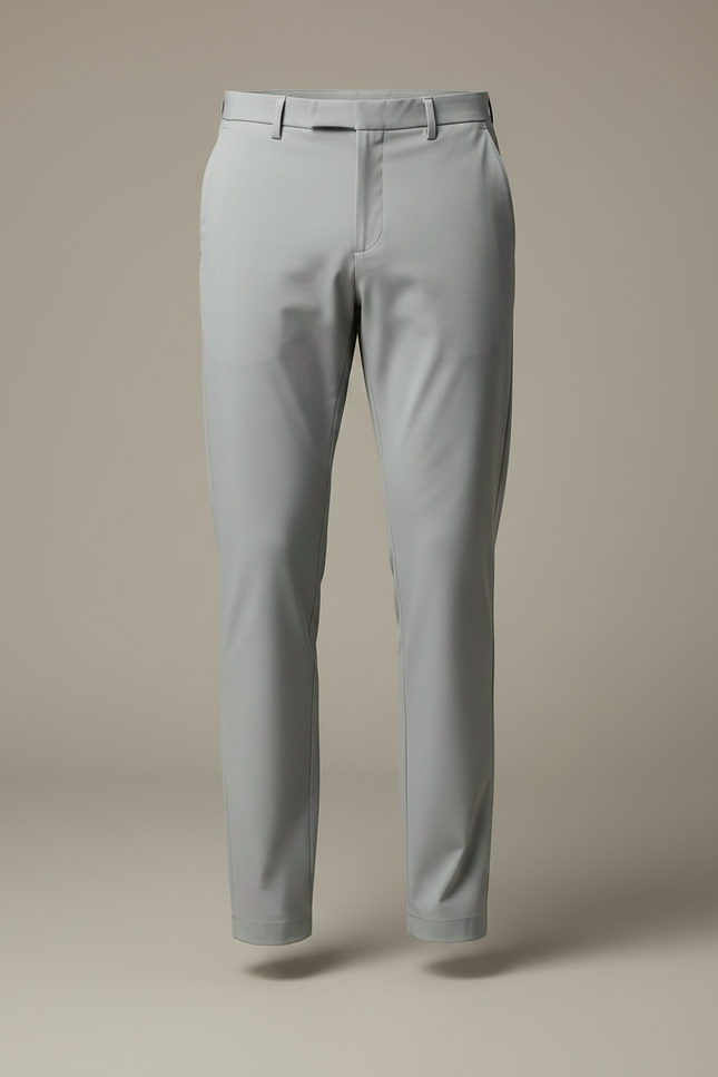 Pantalon Fluide Gris Clair Droit Stretch Homme - Polyester - vue 3