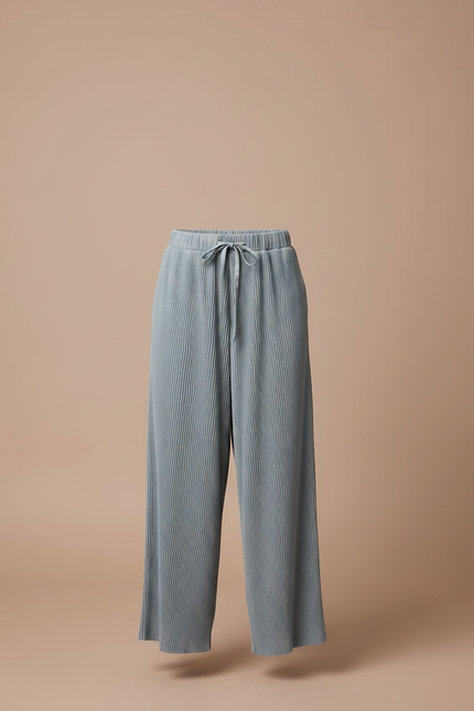 Pantalon Fluide Plissé Gris Ample Confortable Enfant - Polyester - vue 3