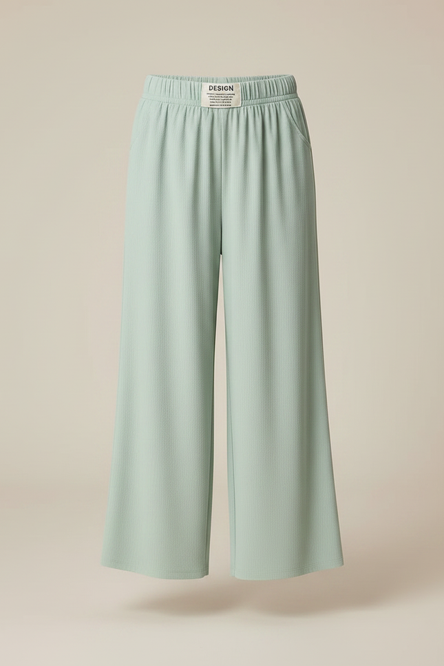 Pantalon Fluide Vert Menthe Ample Confortable Fille - Maille - vue 3