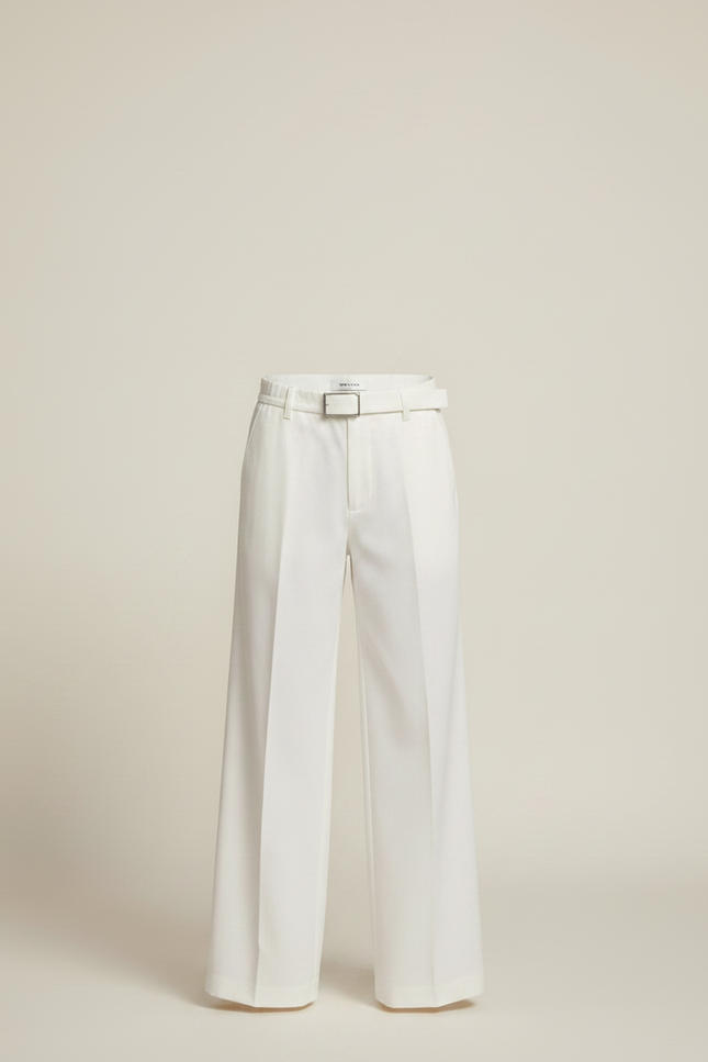 Pantalon Fluide Blanc Ample Décontracté Garçon - Viscose - vue 3