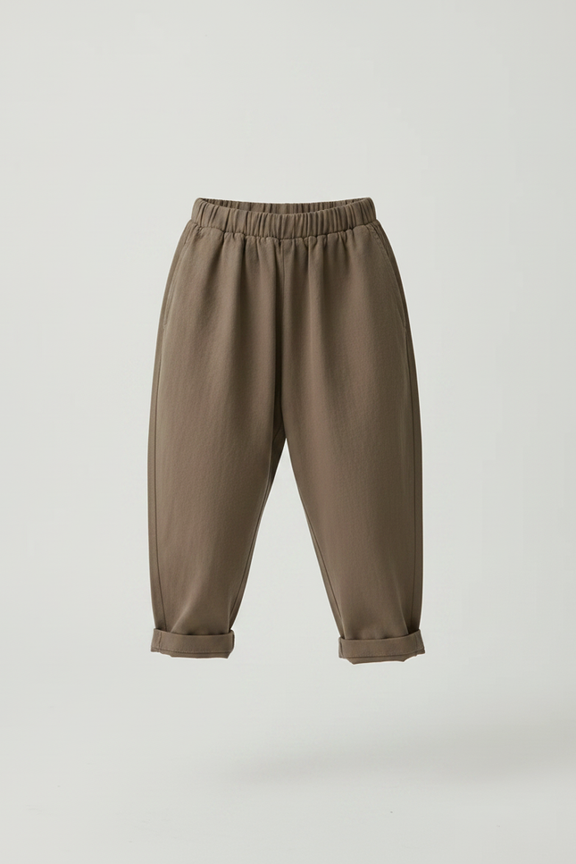 Pantalon Fluide Kaki Ample Coton Enfant Casual - Molleton - vue 3