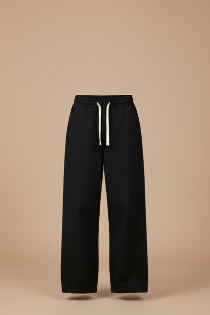 Pantalon Fluide Noir Ample Coton Enfant Casual - vue 3