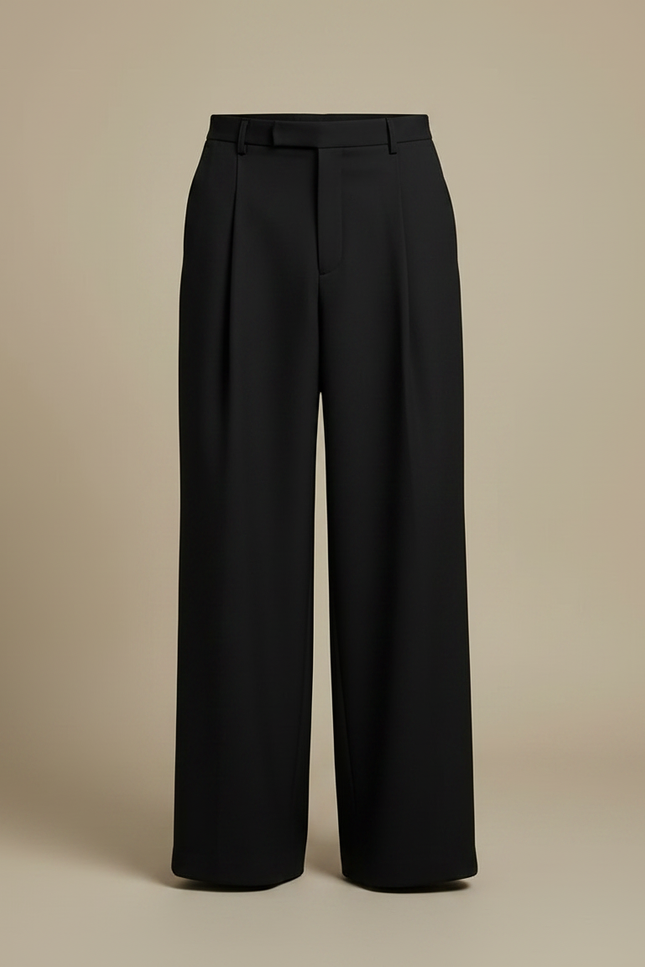 Pantalon Fluide Homme Noir Coupe Ample Viscose Chic Mi-saison 3 - Polyester - vue 3