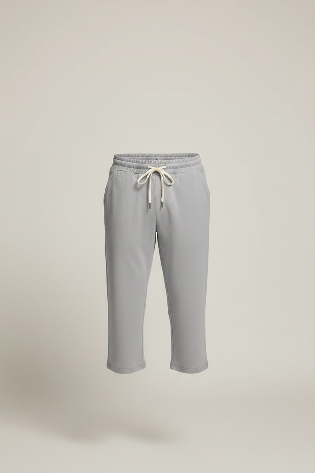 Pantalon Fluide Gris Court Décontracté Homme Cordon - Molleton - vue 3