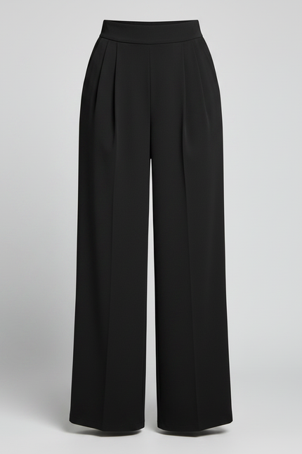 Ensemble Pantalon Fluide Ceremonie - Noir Viscose - vue 3