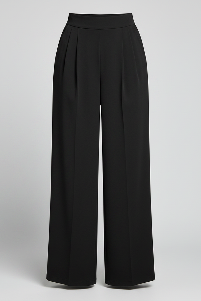 Ensemble Pantalon Fluide Ceremonie - Noir Viscose - vue 3