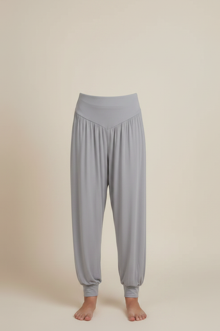 Pantalon Fluide Gris Ample Confortable Yoga Danse - Viscose - vue 3