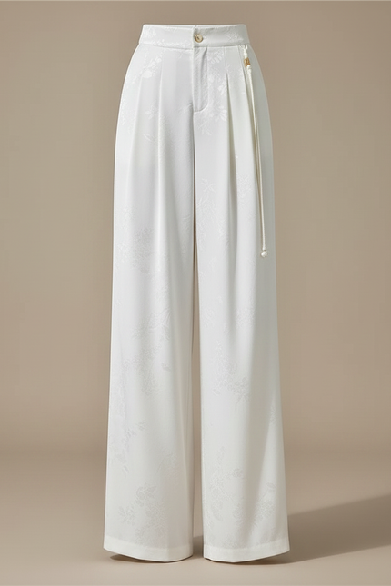 Pantalon Fluide Satin Blanc - vue 3