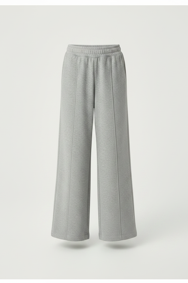 Pantalon Fluide Gris Ample Décontracté Cordon - Molleton - vue 3