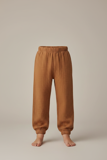 Pantalon Fluide Cuivre - Marron Coton - vue 3