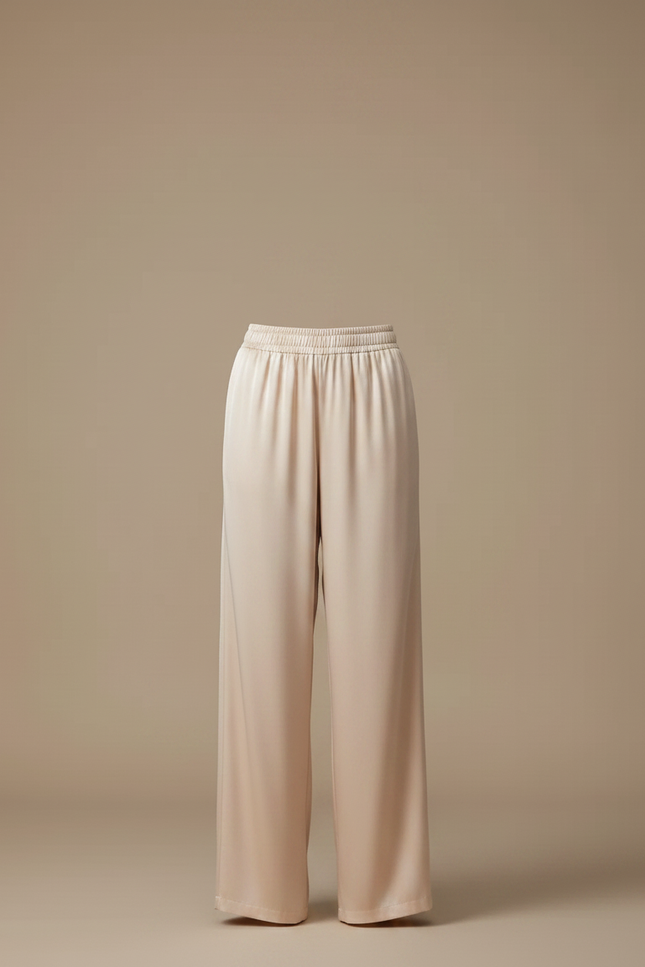 Ensemble Pantalon Tunique Fluide - Beige Soie - vue 3