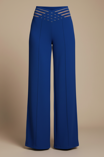 Pantalon Fluide Sexy - Bleu Polyester - vue 3