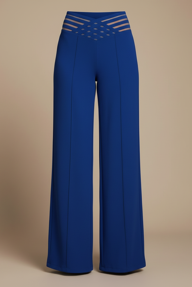 Pantalon Fluide Sexy - Bleu Polyester - vue 3