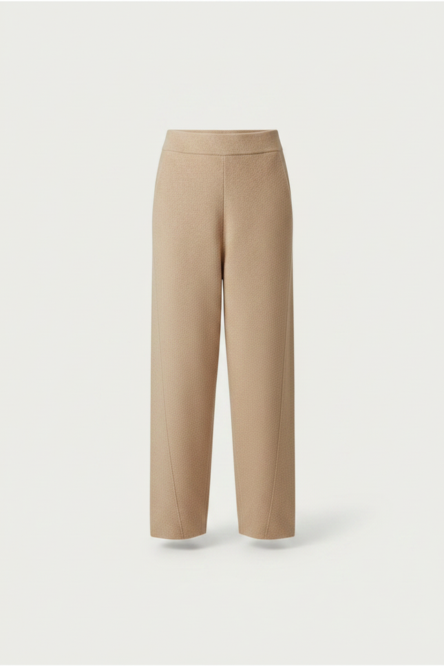 Pantalon Fluide Beige Maille Ample Décontracté Femme - vue 3