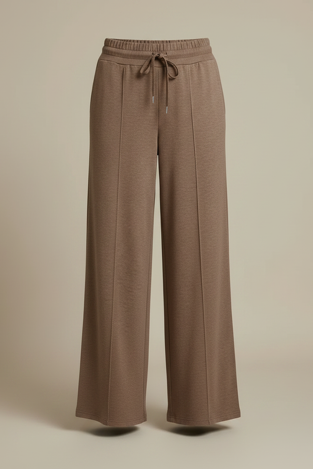 Pantalon Fluide Marron Ample Décontracté Cordon Poches - Molleton - vue 3