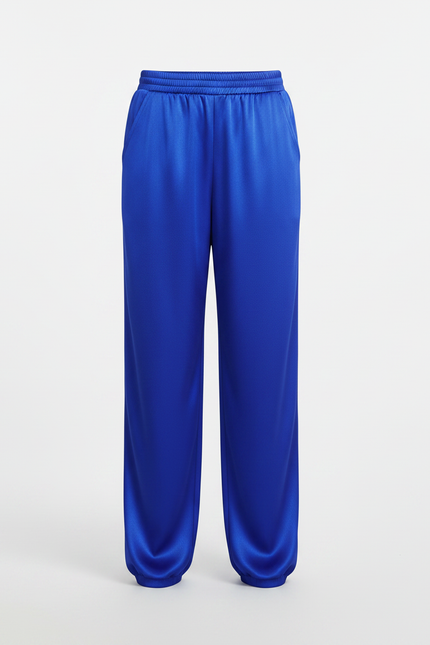 Pantalon Fluide Bleu Satiné Harem Garçon - vue 3