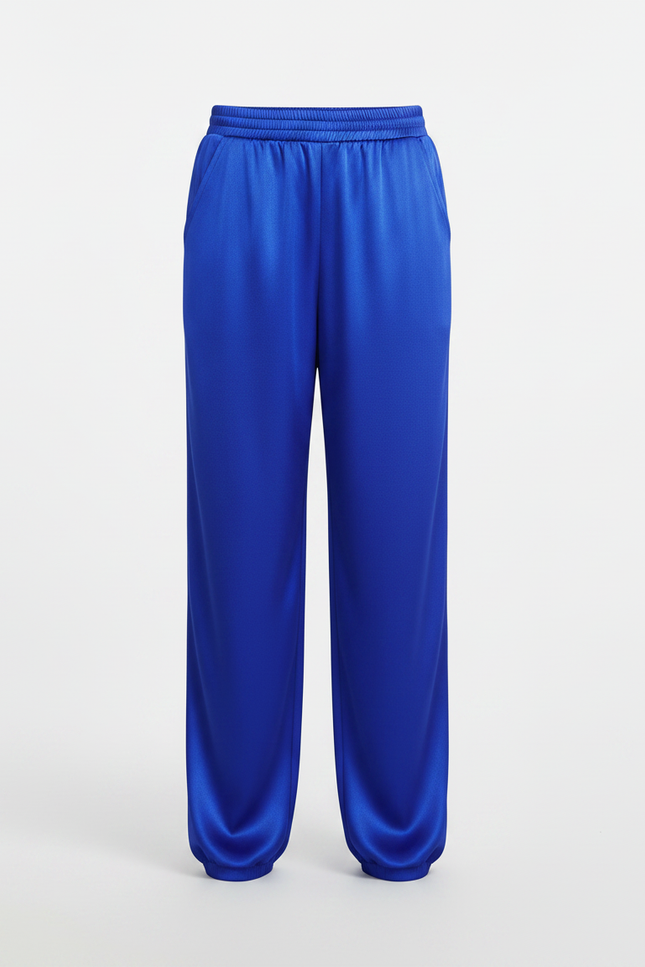 Pantalon Fluide Bleu Satiné Harem Garçon - vue 3