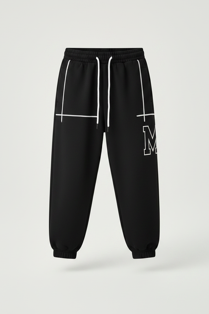 Pantalon Fluide Noir Imprimé M Décontracté Garçon - Molleton - vue 3