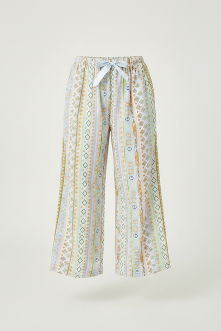 Pantalon Fluide Imprimé Géométrique Ample Décontracté Enfant - Viscose - vue 3