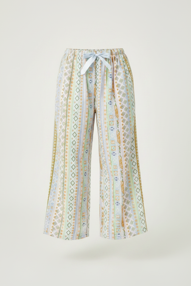 Pantalon Fluide Imprimé Géométrique Ample Décontracté Enfant - Viscose - vue 3