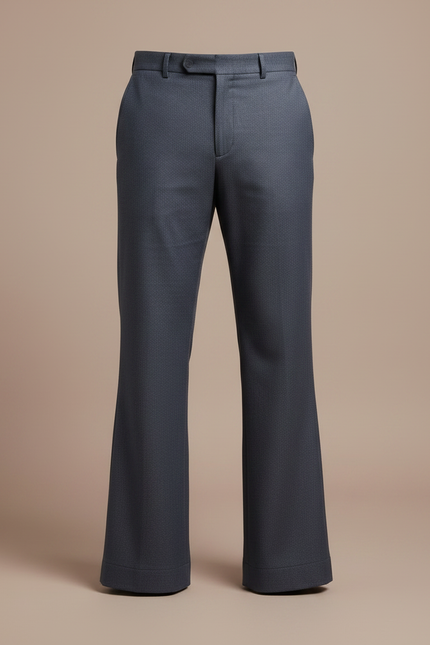 Pantalon Fluide Évasé Homme Décontracté Gris Élégant - Laine - vue 3