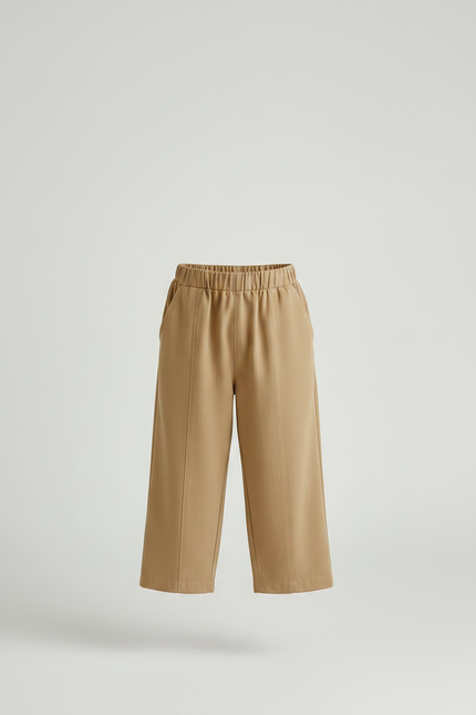 Pantalon Fluide Camel Ample Coton Enfant - vue 3