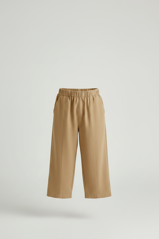 Pantalon Fluide Camel Ample Coton Enfant - vue 3