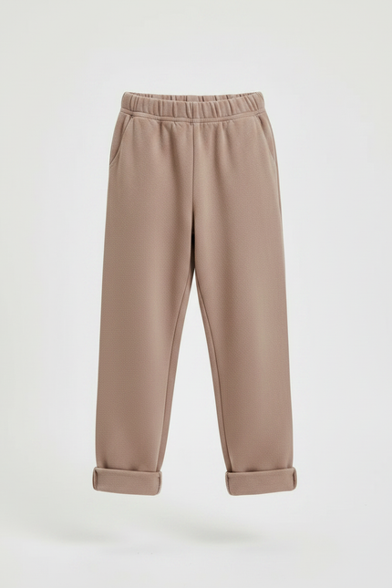 Pantalon Fluide Marron Ample Doux Confortable Enfant - Molleton - vue 3