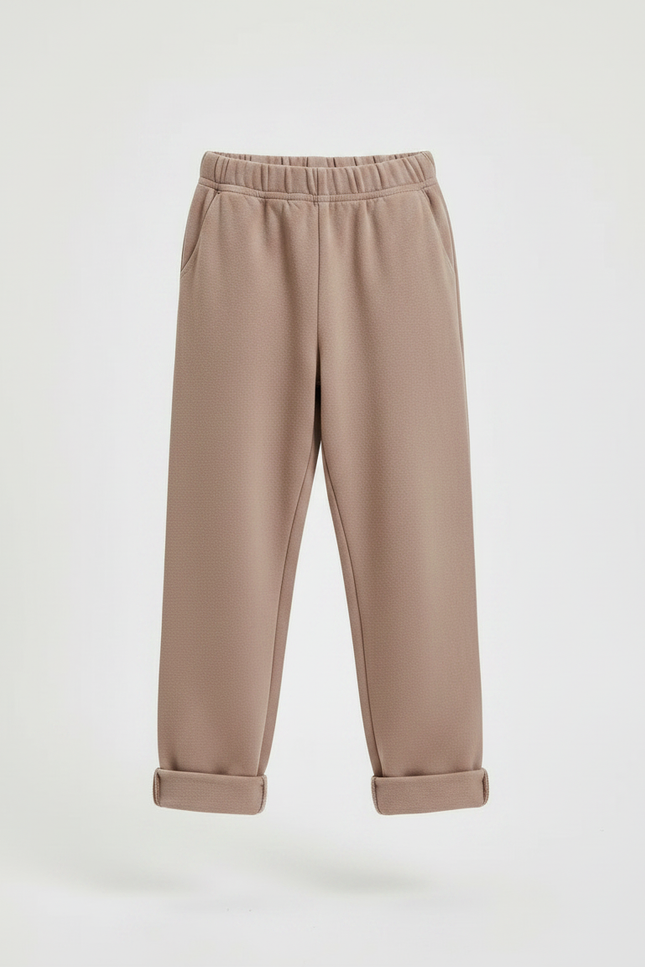 Pantalon Fluide Marron Ample Doux Confortable Enfant - Molleton - vue 3
