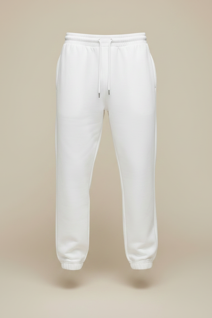 Pantalon Fluide Blanc Cordon Molleton Décontracté Homme - vue 3