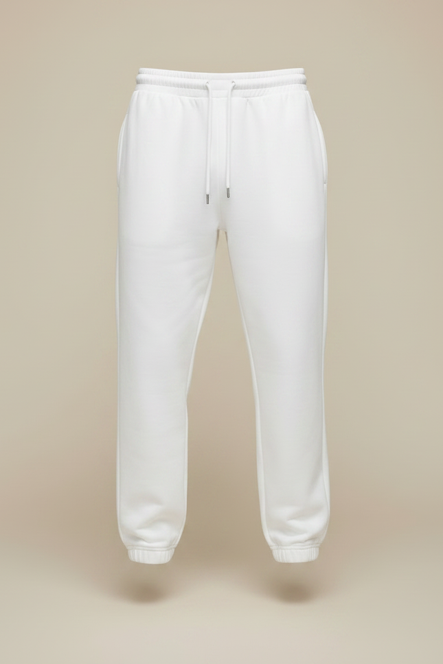 Pantalon Fluide Blanc Cordon Molleton Décontracté Homme - vue 3