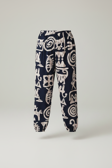 Pantalon Fluide Imprimé Ethnique Ample Confortable Garçon - Viscose - vue 3