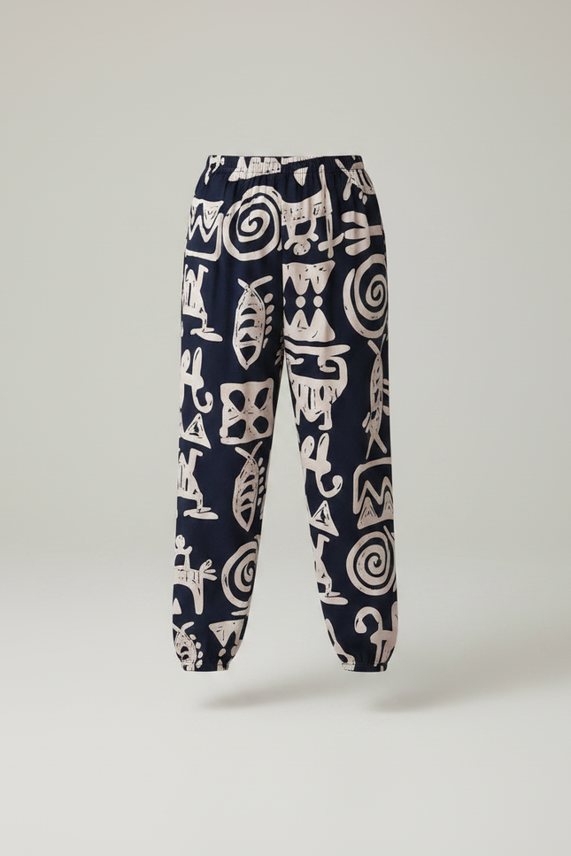 Pantalon Fluide Imprimé Ethnique Ample Confortable Garçon - Viscose - vue 3