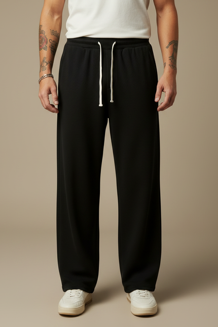 Pantalon Fluide Noir Ample Casual Confortable Homme - Molleton - vue 3