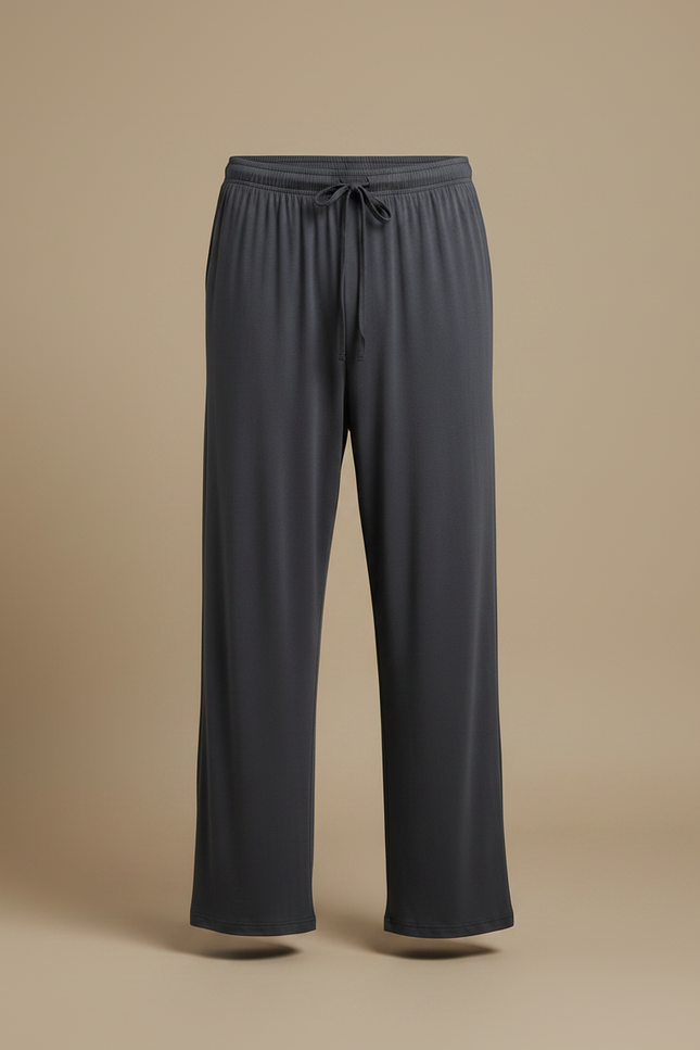 Pantalon Fluide Gris Ample Modal Confortable Décontracté Homme - Viscose - vue 3