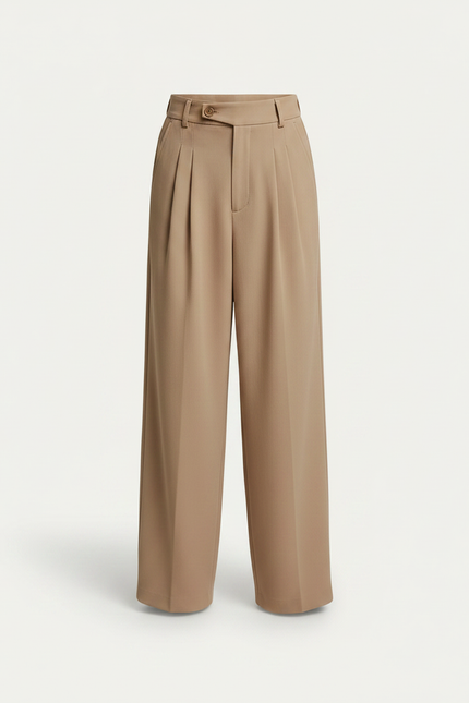 Pantalon Fluide Beige Ample Plissé Confortable Enfant - Polyester - vue 3