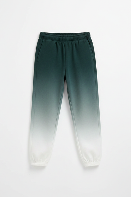 Pantalon Fluide Dégradé Vert Blanc Ample Enfant - Multicolore Molleton - vue 3