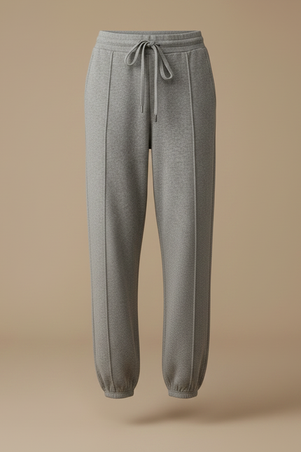 Pantalon Fluide Gris Cordon Molleton Décontracté Femme - vue 3