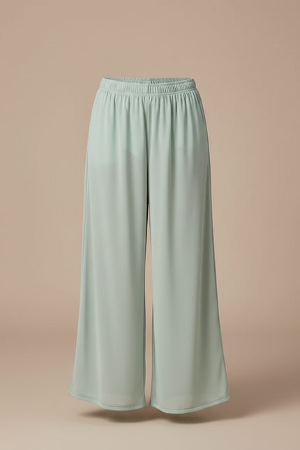 Pantalon Fluide Vert Ample Léger Transparent Confortable - Viscose - vue 3