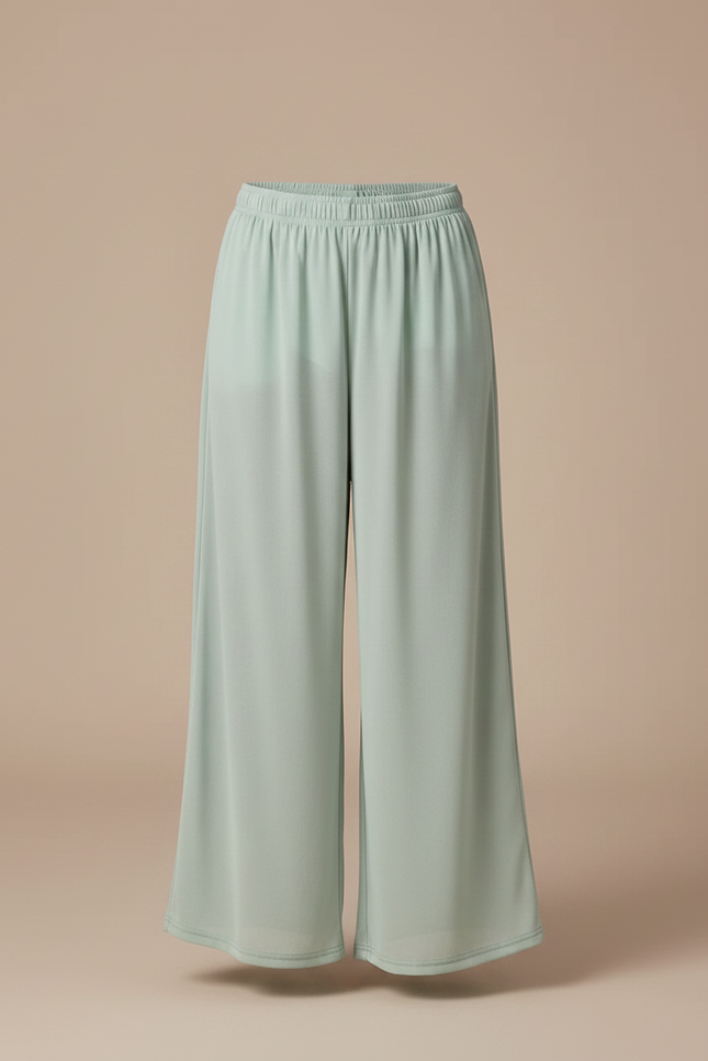 Pantalon Fluide Vert Ample Léger Transparent Confortable - Viscose - vue 3