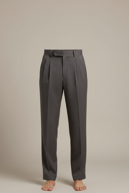 Pantalon Fluide Homme Gris Plissé Élégant Drapé - Polyester - vue 3