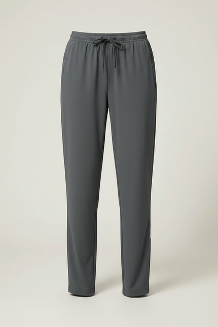 Pantalon Fluide Gris Ample Confortable Cordon Femme - Polyester - vue 3