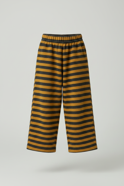 Pantalon Fluide Rayé Large Laine Tricoté Enfant - Multicolore - vue 3