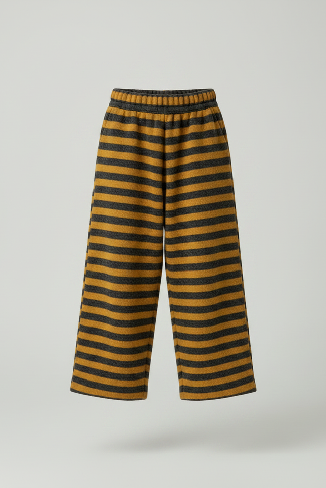 Pantalon Fluide Rayé Large Laine Tricoté Enfant - Multicolore - vue 3