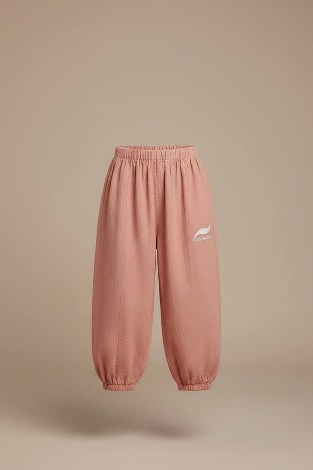 Pantalon Fluide Vieux Rose Lin Coton Ample Resserré - vue 3