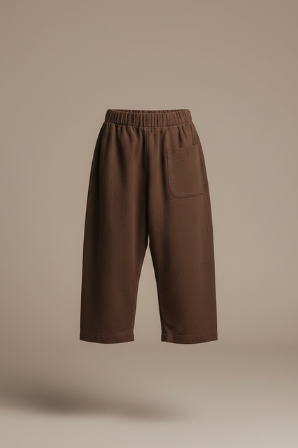 Pantalon Fluide Marron Ample Coton Vintage Enfant - vue 3
