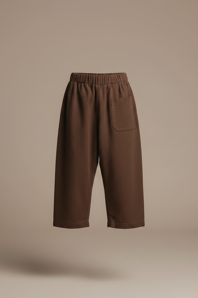 Pantalon Fluide Marron Ample Coton Vintage Enfant - vue 3