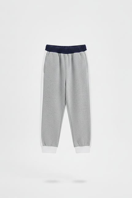 Pantalon Fluide Gris Coton Ample Confortable Enfant - Molleton - vue 3