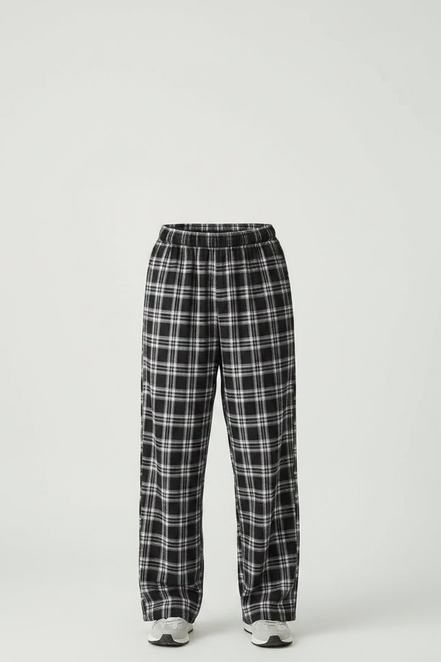 Pantalon Fluide Carreaux - Imprimé Molleton - vue 3