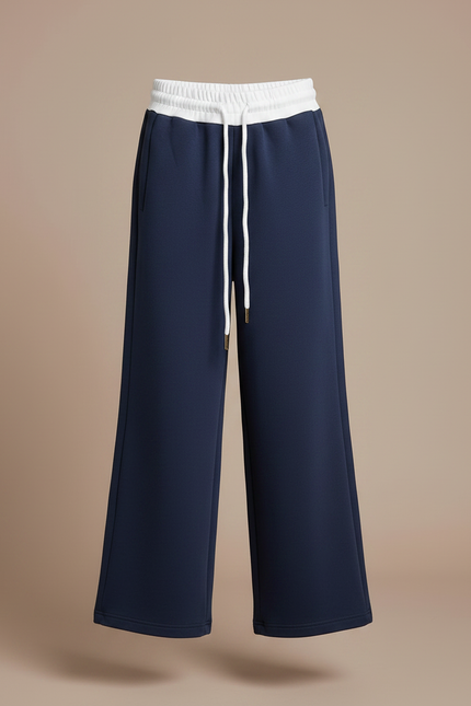 Pantalon Fluide Marine Large Sport Décontracté Cordon - Molleton - vue 3